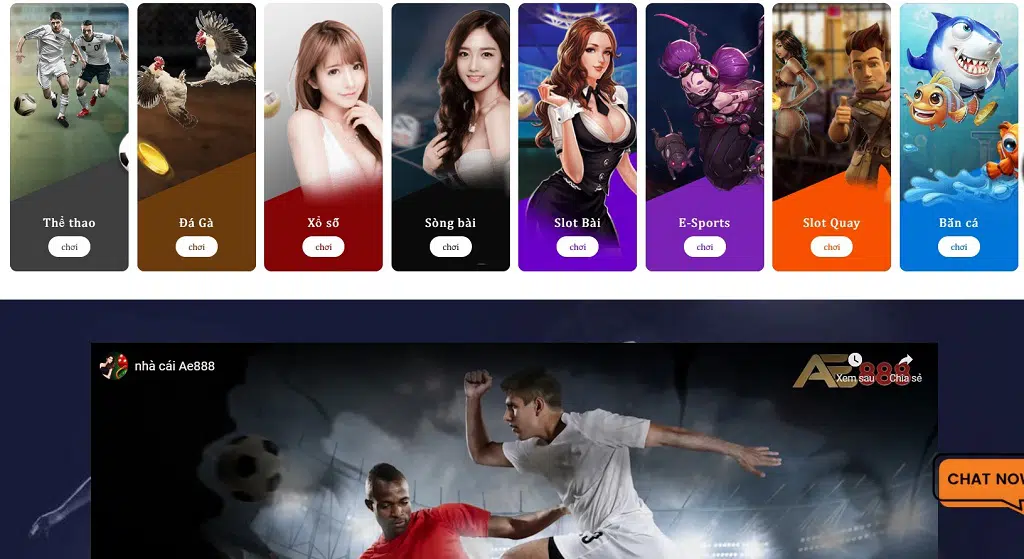 Các sản phẩm game cá cược tại AE888
