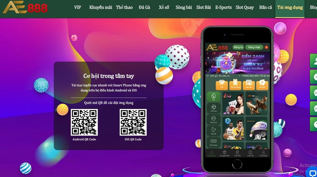 Cách tải App AE888 dành cho điện thoại